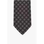 Шелковый галстук с геометрическим узором Corneliani, коричневый - фото 2