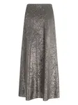 Юбка миди А-силуэта с пайетками Herno, металлик - фото