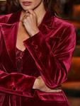 Однобортный бархатный блейзер Sosandar, Ruby Red - фото 3