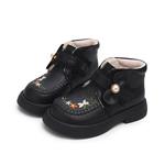 Детские кожаные ботинки для детей Budding, черный - фото 2