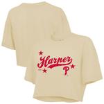 Женский укороченный топ свободного кроя Bryce Harper Cream Philadelphia Phillies Majestic Threads - фото 2