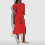 Платье с короткими рукавами женское красное Coach - фото 2