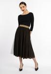 Юбка faina A-line skirt, Schwarz Gold/Black - фото