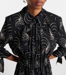 Платье-рубашка с принтом и сборками Prada, Nero - фото 5