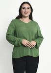 Блузка Kaffe Curve Kcami, зеленый - фото
