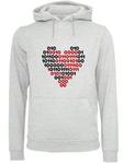Толстовка F4NT4STIC I Love You 01001001 Binary Code Herz Valentinstag, Light grey - фото