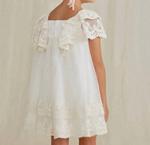 Детское платье из тюля с вышивкой в кремовом цвете Mayoral - фото 2