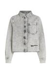 Блуза Karl Lagerfeld Jeans Button-down blouse, Bleached Grey/Mottled Dark Grey - фото 5