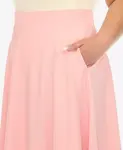 Юбка миди с расклешенным силуэтом Plus Size White Mark, розовый - фото 5