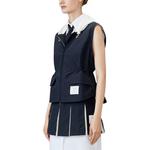 THOM BROWNE Рипстоп безрукавка с капюшоном, Blue - фото 4