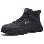 Военные ботинки с амортизацией и увеличенной высотой, короткие, до середины икры, для улицы, мужские, черные - фото 3