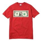 Футболка dollar tee 'red white' Supreme, красный - фото