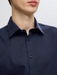 Рубашка Slim Fit на пуговицах SELECTED, ночной синий - фото 3