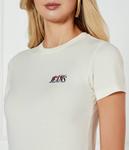 Футболка женская Guess Jeans с добавлением органического хлопка, экрю - фото 4