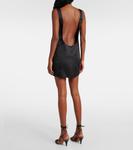 Мини-платье из шелкового атласа Pranta Khaite, черный - фото 3