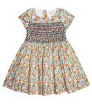 Платье из хлопка с цветочным принтом Duchesse Bonpoint, синий - фото