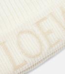 Шерстяная шапка с логотипом Loewe, белый - фото 3