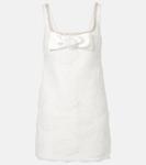 Расшитое цветами тюлевое мини-платье Self-Portrait, белый - фото