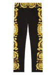 Легинсы с принтом Versace Kids, черный - фото