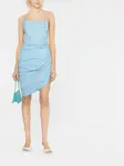 Платье мини La Robe Saudade с драпировкой JACQUEMUS, синий - фото 2
