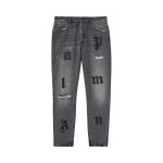 Брюки Palm Angels Logo Patch Classic 5 Pocket, Medium Grey - фото