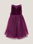 Детское бархатное платье с бантом для праздника Monsoon, Purple - фото 3