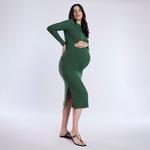 Платье миди в рубчик Maternity Motherhood, черный - фото 3