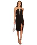 Женское эластичное платье миди с воротником-халтером Adrianna, Black - фото 2