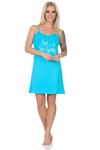 Ночная рубашка NORMANN Spaghetti Neglige Frontprint, светло-синий - фото