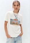 Футболка PULL&BEAR Print T-shirt, White - фото