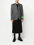 Однобортный пиджак с нашивкой-логотипом OFF-WHITE, серый - фото 2