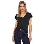 Футболка с коротким рукавом Vero Moda Fill V Neck, черный - фото