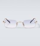 Прямоугольные солнцезащитные очки с логотипом Miu Miu - фото