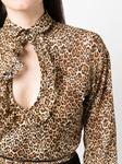 Dsquared2 leopard-print cut-out blouse, коричневый - фото 5
