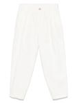 Eleventy Kids плиссированные зауженные брюки, белый - фото