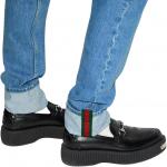 Зауженные джинсы GUCCI, синий - фото 8