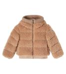 Плюшевый пуховик Adalbertas Moncler Enfant, бежевый - фото