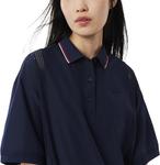 Женская оверсайз поло из технической ткани Lacoste, Navy Blue - фото 2