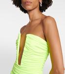 Мини-платье с вырезом и сборками Giuseppe di Morabito, Yellow Fluo - фото 4