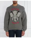 Шерстяной свитер Comfort fit Kenzo, серый - фото