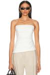 Emerson Ruched Bustier Топ Simkhai, White - фото