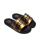 Шлепанцы женские Just Cavalli с тиснением, черно-золотой - фото 3