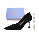 Туфли на высоком каблуке Xingdiman, женские, черные, замша, каблук 8 см [подарочный набор] - фото