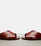 Кожаные шлепанцы Vera Loro Piana, Vinegar - фото 5