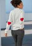 Джемпер LASCANA с сердечками, белый - фото 3