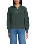 Женский свитер Drifter Shaker Wedge Quarter Zip Lands' End, Evening forest - фото