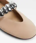 Женские кожаные балетки с круглым носком Aldo, бежевый - фото 5