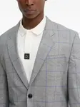 Клетчатый однобортный костюм HUGO, серый - фото 4