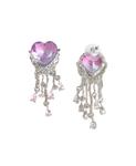 Серьги-подвески с камнями в форме сердца SOHI, Purple - фото 4
