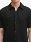 Рубашка с короткими рукавами в рубчик SAMSOE SAMSOE, черный - фото 4